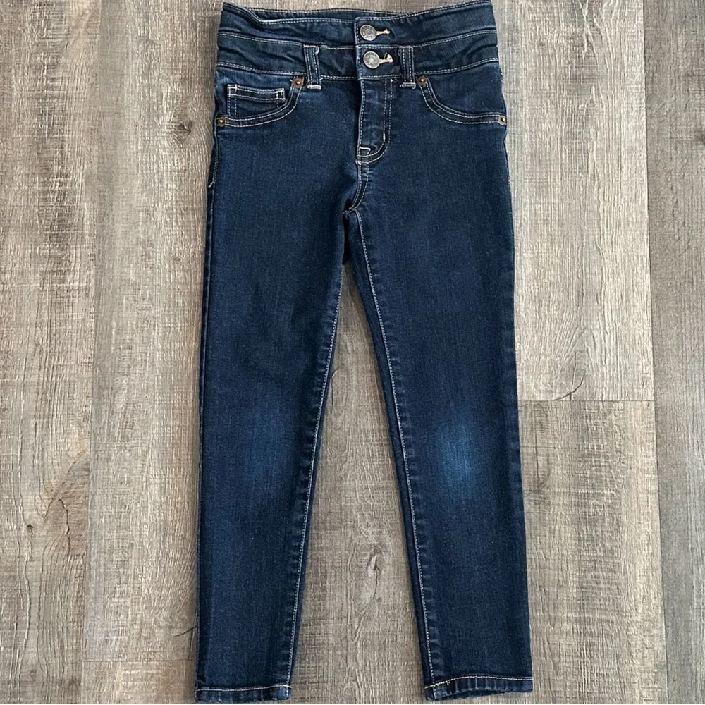 💞 Little Girls Size 6 High Rise Super Skinny Dark Wash Denim Jeans